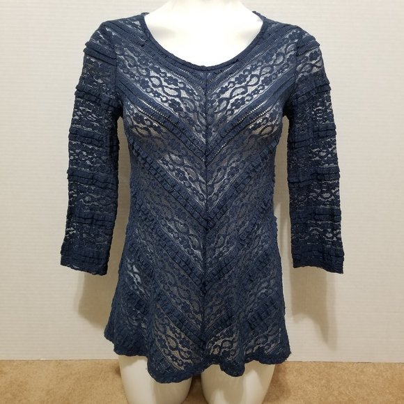 Lilka top Small Colette unlined floral lace boho stretch Anthropologie - Picture 1 of 10